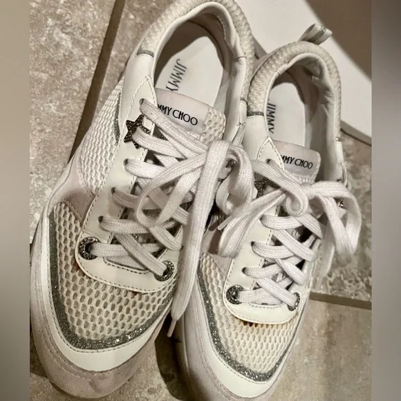 Jimmy Choo white Java sneakers
